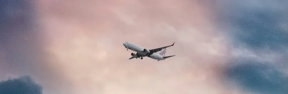 Plane flying in a sky